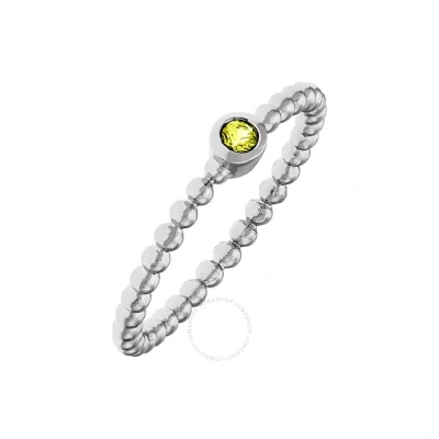 Elegant Confetti Women's 18k White Gold Plated Yellow Cz Simulated Diamond Stackable Ring Size 5