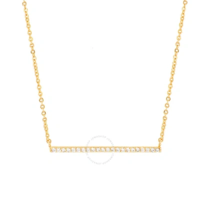 Elegant Confetti Women's 18k Yellow Gold Plated Cz Simulated Diamond Bar Necklace