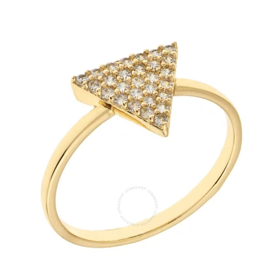 Elegant Confetti Women's 18k Yellow Gold Plated Cz Simulated Diamond Pave Stackable Triangle Ring Si