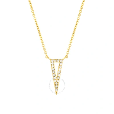 Elegant Confetti Women's 18k Yellow Gold Plated Cz Simulated Diamond Triangle Pendant Necklace