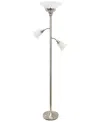 Elegant Designs 3 Light Floor Lamp In Brushed Nickel