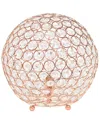 Elegant Designs Elipse 10" Crystal Ball Sequin Table Lamp In Rose Gold-tone