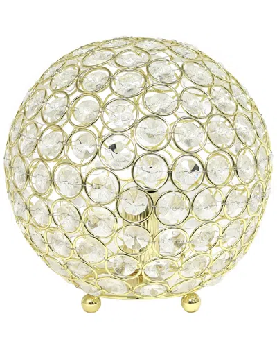 Elegant Designs Elipse 8" Crystal Ball Sequin Table Lamp In Gold - Tone