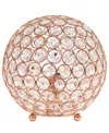 Elegant Designs Elipse 8" Crystal Ball Sequin Table Lamp In Rose Gold-tone