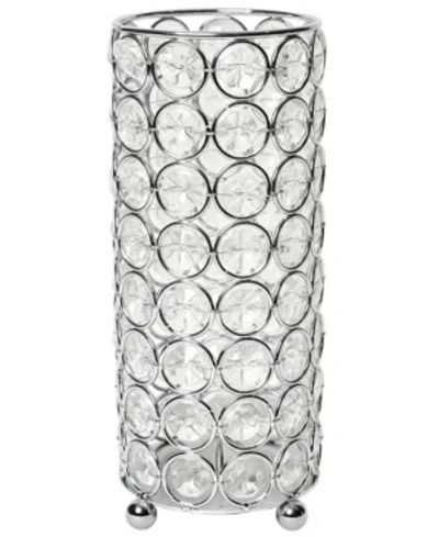 Elegant Designs Elipse Crystal Decorative Flower Vase, Candle Holder, Wedding Centerpiece In Chrome