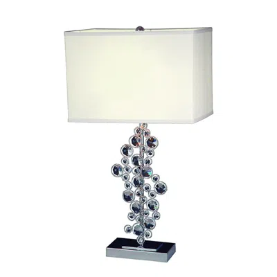 Elegant Designs Prismatic Crystal Sequin And Chrome Table Lamp In Blue