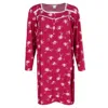 Elegant Emily Women's Floral Lace Long Sleeve Sleep Gown In White