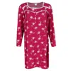 Elegant Emily Women's Plus Size Floral Lace Long Sleeve Sleep Gown In White