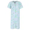 Elegant Emily Women's Plus Size Floral Snap Front Duster Gown In Multi