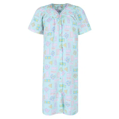 Elegant Emily Women's Plus Size Floral Snap Front Duster Gown In Multi