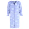 Elegant Emily Women's Snowflake Zipper Long Sleeve Duster In Purple