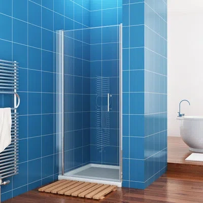 Elegant Fpivot 29.5''-31'' W  X  72'' H Frameless Pivot Shower Door With 1/4'' Tempered Glass And Stainless  In Chrome