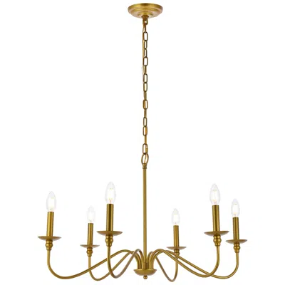 Elegant Lighting Rohan 30" Wide Brass 6-light Candle Chandelier