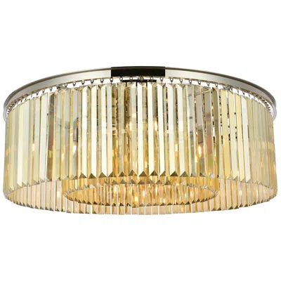 Elegant Lighting Sydney 43 1/2" Wide Nickel And Gold Crystal Ceiling Light