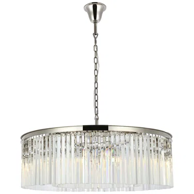 Elegant Lighting Sydney 10 Lt Polished Nickel Chandelier Clear