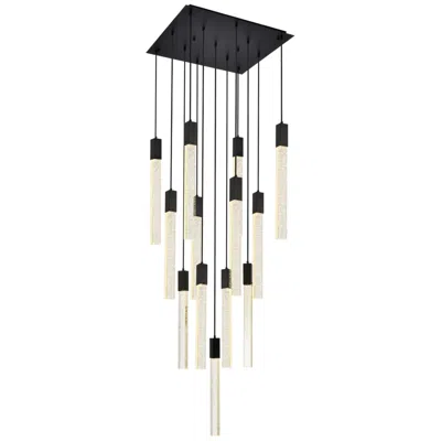 Elegant Lighting Weston 26" Wide Black Crystal 13-light Led Cluster Pendant