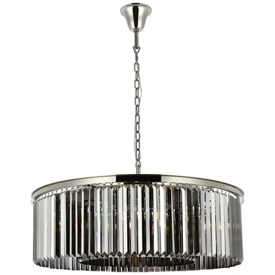 Elegant Lighting Sydney 10 Lt Polished Nickel Chandelier Silver Shade (grey)