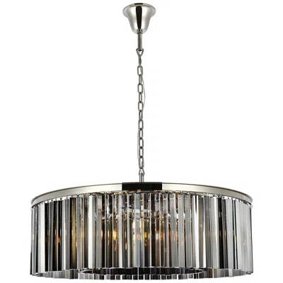 Elegant Lighting Sydney 10 Lt Polished Nickel Chandelier Silver Shade (grey)