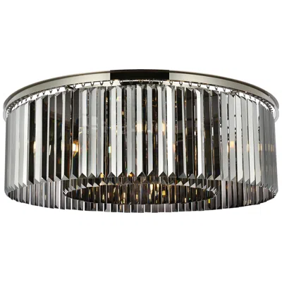 Elegant Lighting Sydney 10 Lt Polished Nickel Flush Mount Silver Shade (grey)