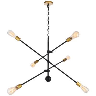 Elegant Lighting Axel 6 Lts Black Pendant