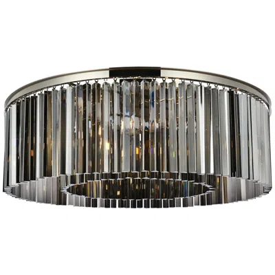 Elegant Lighting Sydney 10 Lt Polished Nickel Flush Mount Silver Shade (grey)