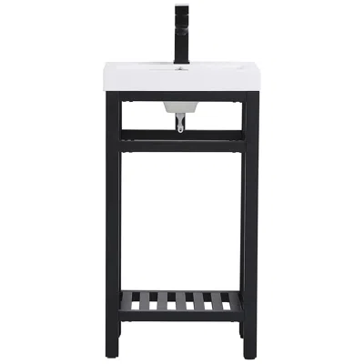 Elegant Lighting 18 Inch Single Bathroom Metal Vanity In Black