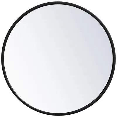 Elegant Lighting 18-in W X 18-in H Metal Frame Round Wall Mirror In Black