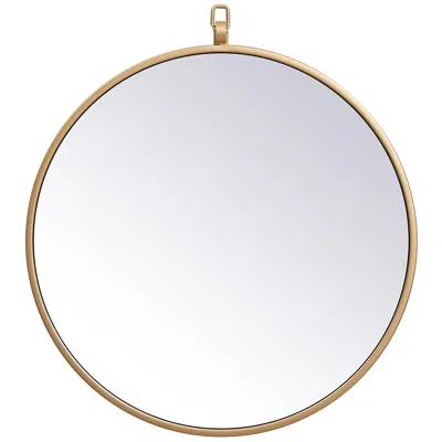 Elegant Lighting 18-in W X 18-in H Metal Frame Round Wall Mirror In Brass