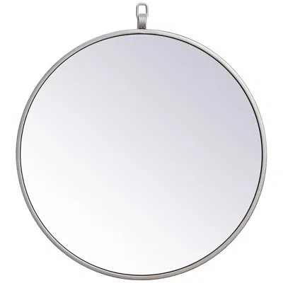 Elegant Lighting 18-in W X 18-in H Metal Frame Round Wall Mirror In Silver