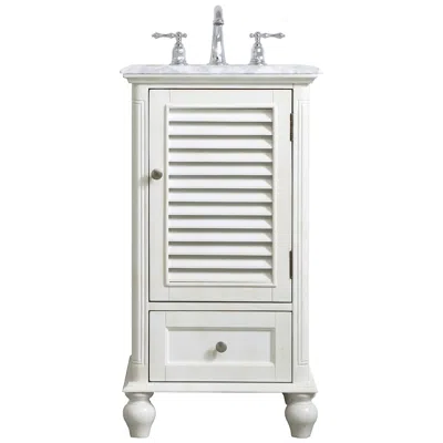 Elegant Lighting 19 Inch Single Bathroom Vanity In Antique White