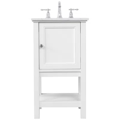 Elegant Lighting 19 Inch Single Bathroom Vanity Set In White