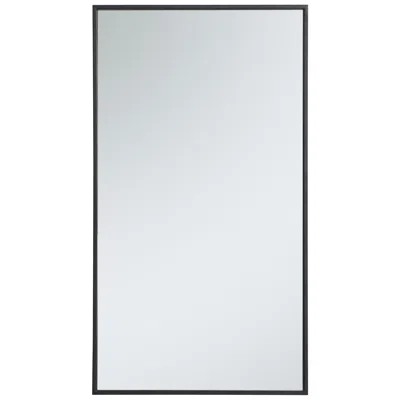 Elegant Lighting 20-in W X 36-in H Metal Frame Rectangle Wall Mirror In Black