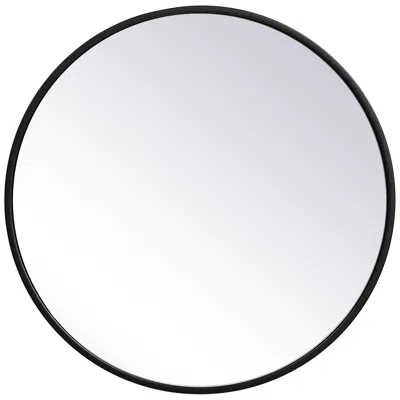 Elegant Lighting 21-in W X 21-in H Metal Frame Round Wall Mirror In Black