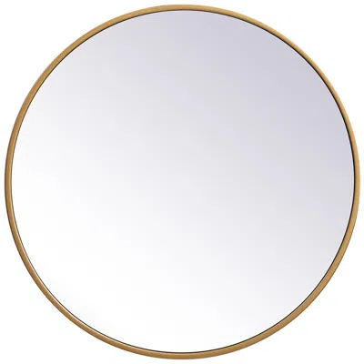 Elegant Lighting 21-in W X 21-in H Metal Frame Round Wall Mirror In Brass