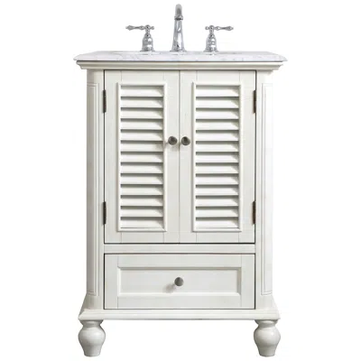 Elegant Lighting 24 Inch Single Bathroom Vanity In Antique White