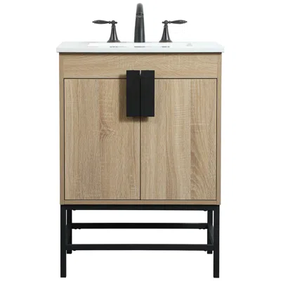 Elegant Lighting 24 Inch Single Bathroom Vanity In Mango Wood