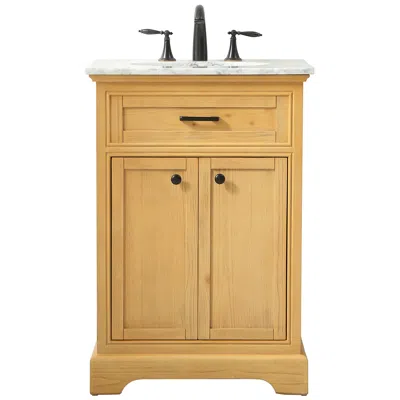 Elegant Lighting 24 Inch Single Bathroom Vanity In Natural Wood