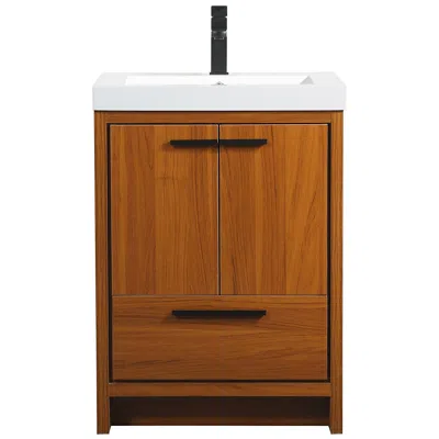 Elegant Lighting 24 Inch Single Bathroom Vanity In Teak