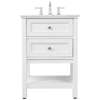 Elegant Lighting 24 Inch Single Bathroom Vanity Set In White