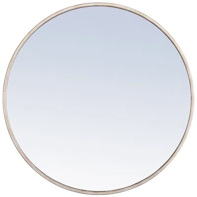 Elegant Lighting 24-in W X 24-in H Metal Frame Round Wall Mirror In Silver