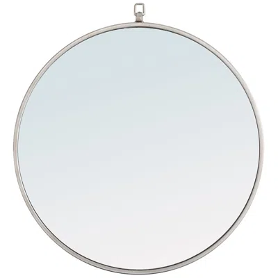 Elegant Lighting 24-in W X 24-in H Metal Frame Round Wall Mirror In Silver