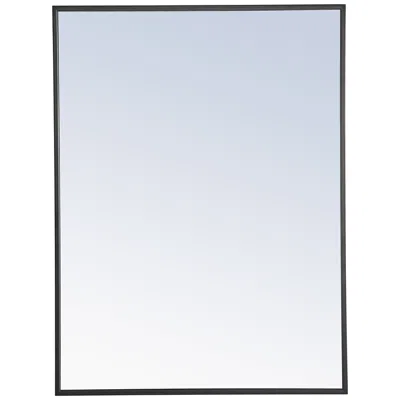 Elegant Lighting 24-in W X 32-in H Metal Frame Rectangle Wall Mirror In Black