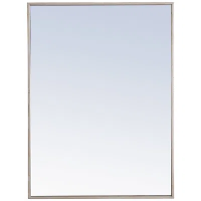 Elegant Lighting 24-in W X 32-in H Metal Frame Rectangle Wall Mirror In Silver