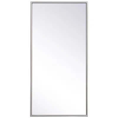 Elegant Lighting 28-in W X 14-in H Metal Frame Rectangle Wall Mirror In Silver