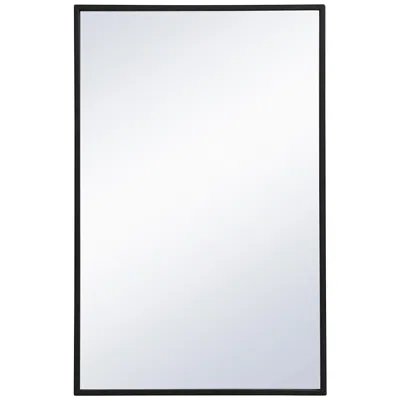 Elegant Lighting 28-in W X 18-in H Metal Frame Rectangle Wall Mirror In Black
