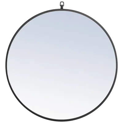 Elegant Lighting 28-in W X 28-in H Metal Frame Round Wall Mirror In Black