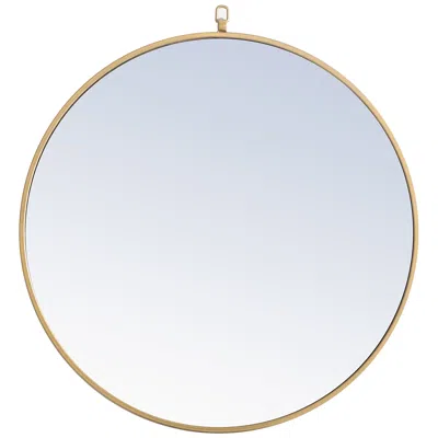 Elegant Lighting 28-in W X 28-in H Metal Frame Round Wall Mirror In Brass