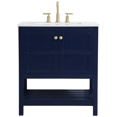 Elegant Lighting 30 Inch Single Bathroom Vanity In Blue