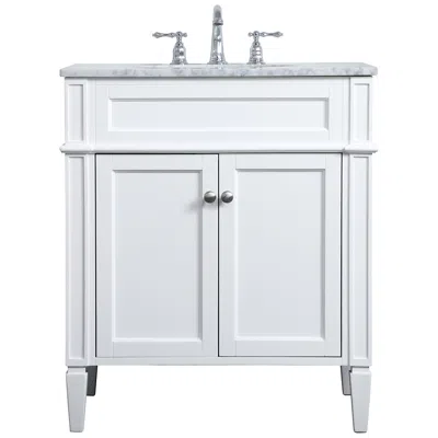 Elegant Lighting 30 Inch Single Bathroom Vanity In White