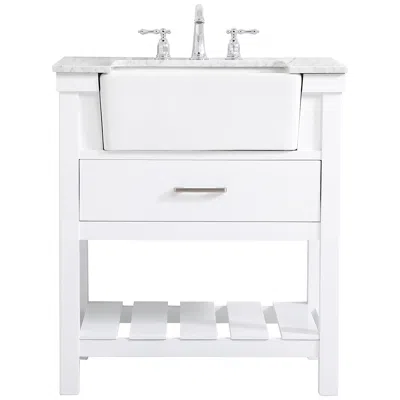 Elegant Lighting 30 Inch Single Bathroom Vanity In White